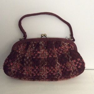 Retired Vera Bradley Tweed Kisslock Handbag EUC